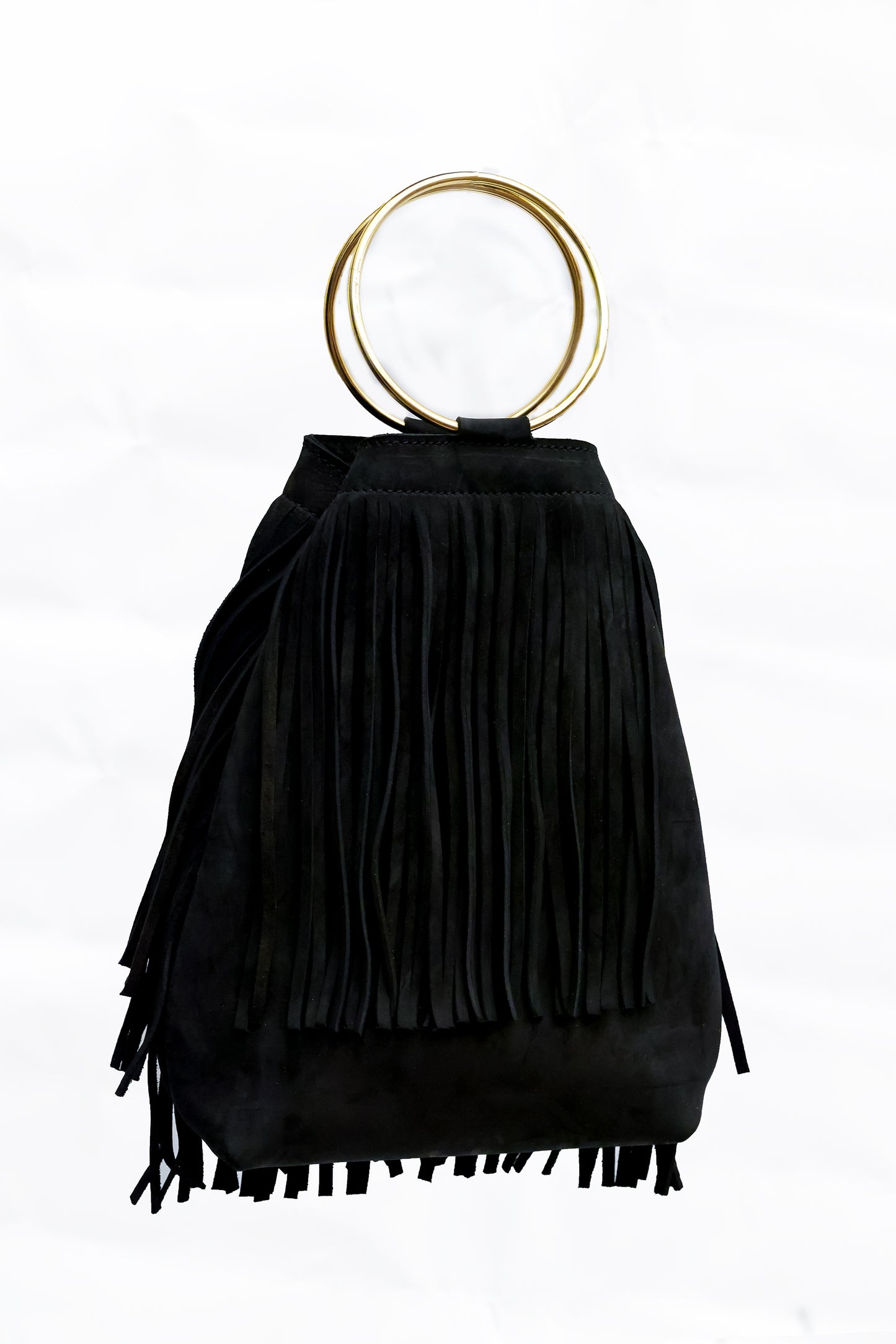 Flounce 2.0 bag in Black hunting suede