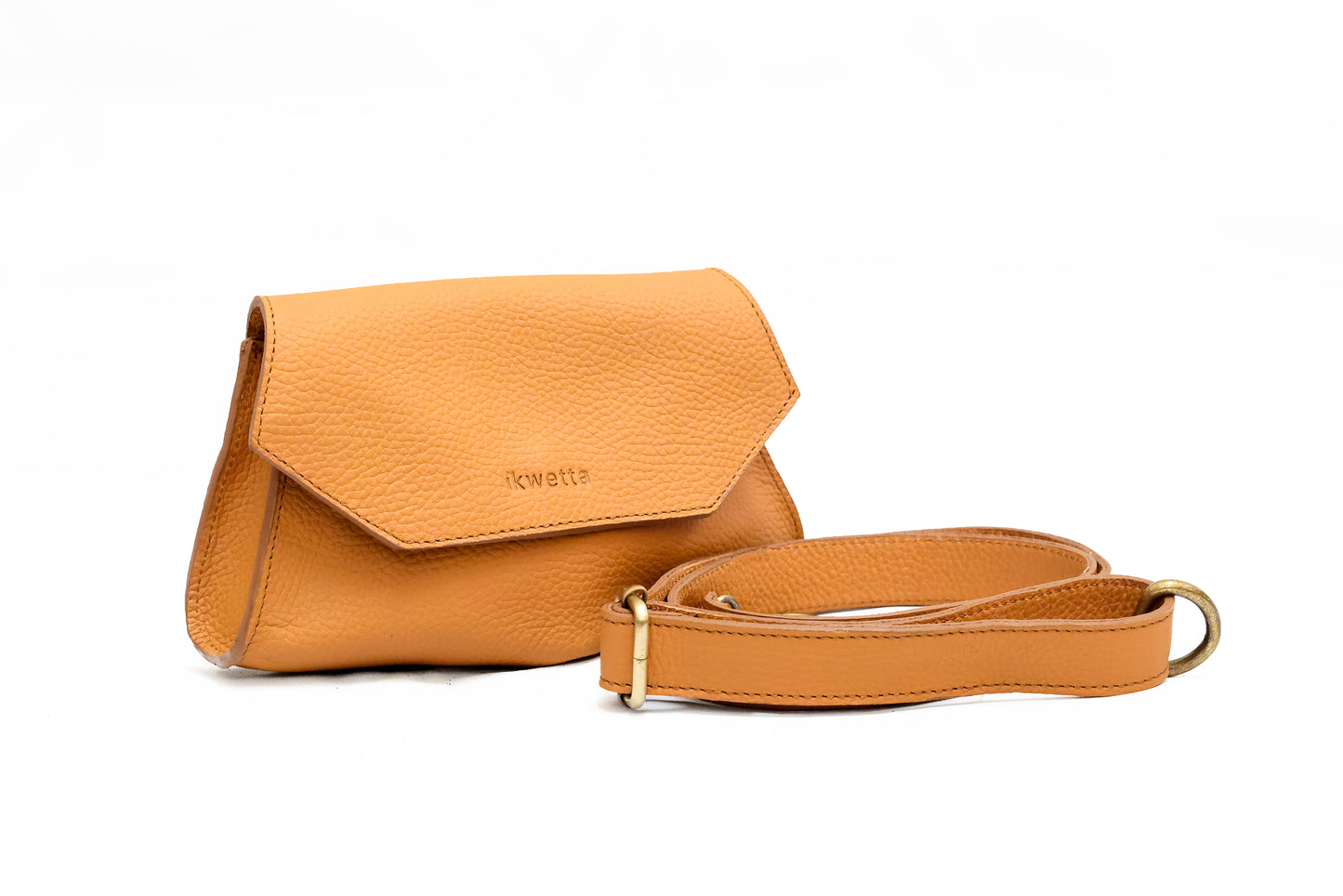 Sage crossbody in sugar almond milled leather