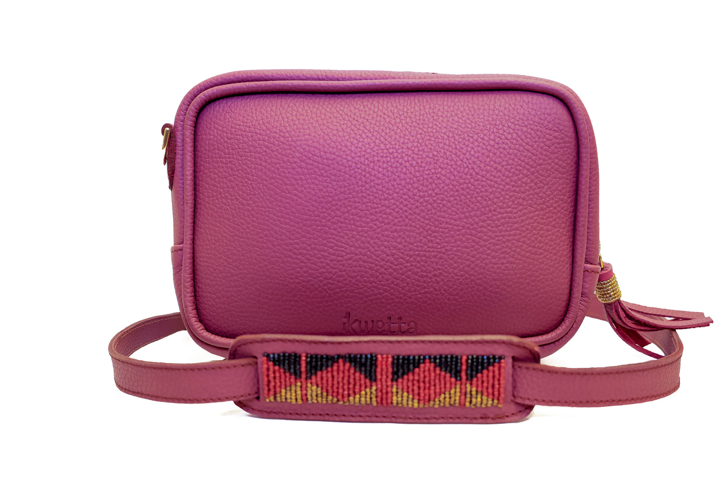 Robin Crossbody in Sangaria Milled Leather with Maasai beaded Bag strap