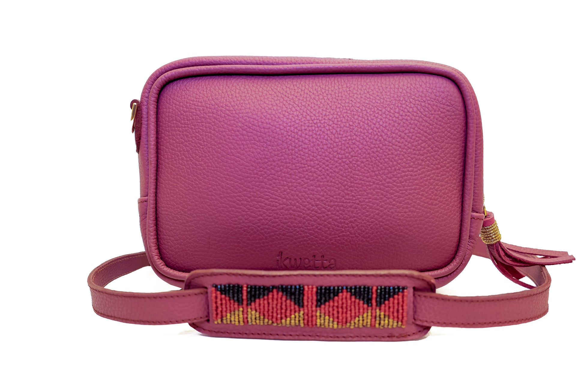 Robin Crossbody in Sangaria Milled Leather with Maasai beaded Bag strap