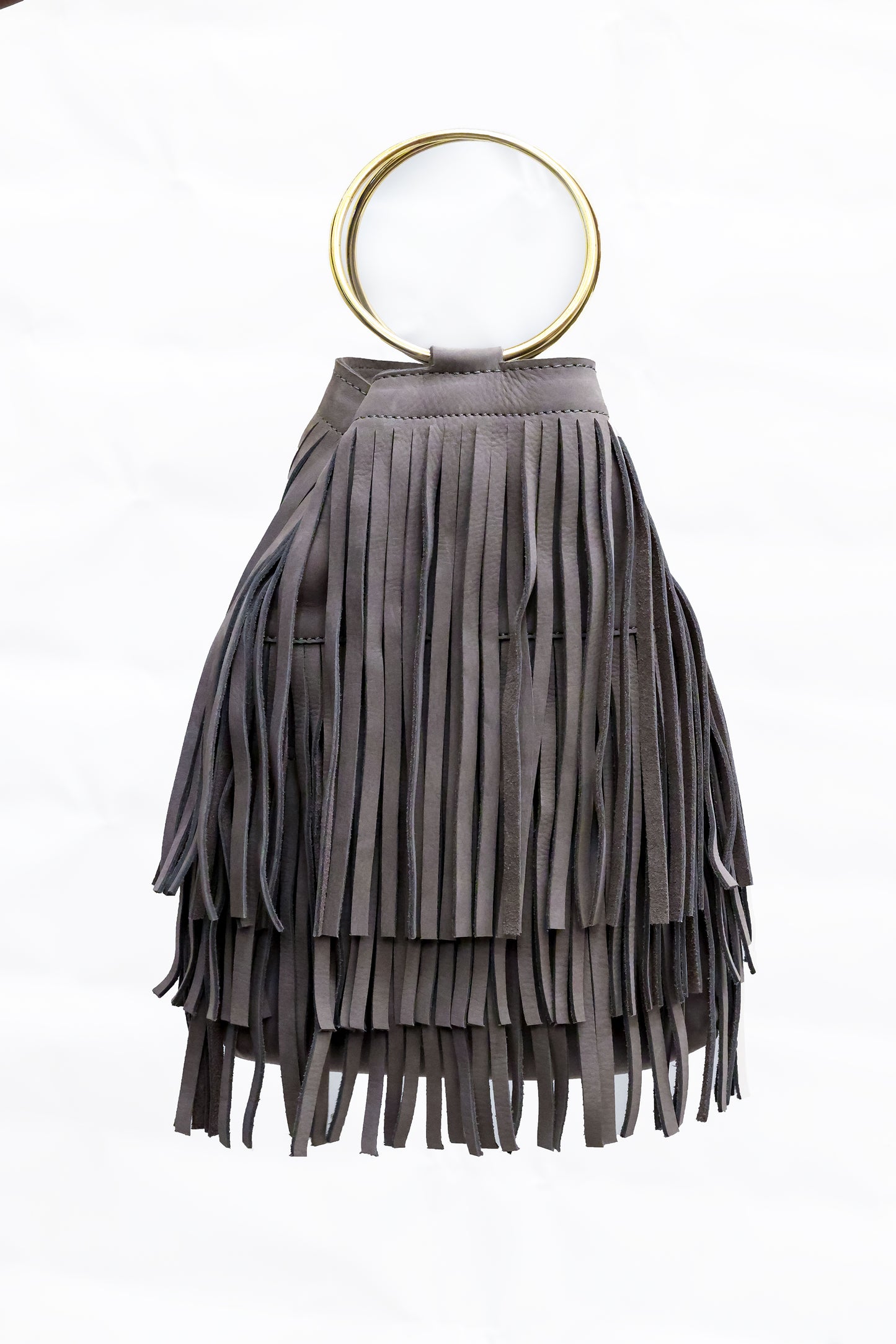 Flounce 2.0 bag in Grey hunting suede