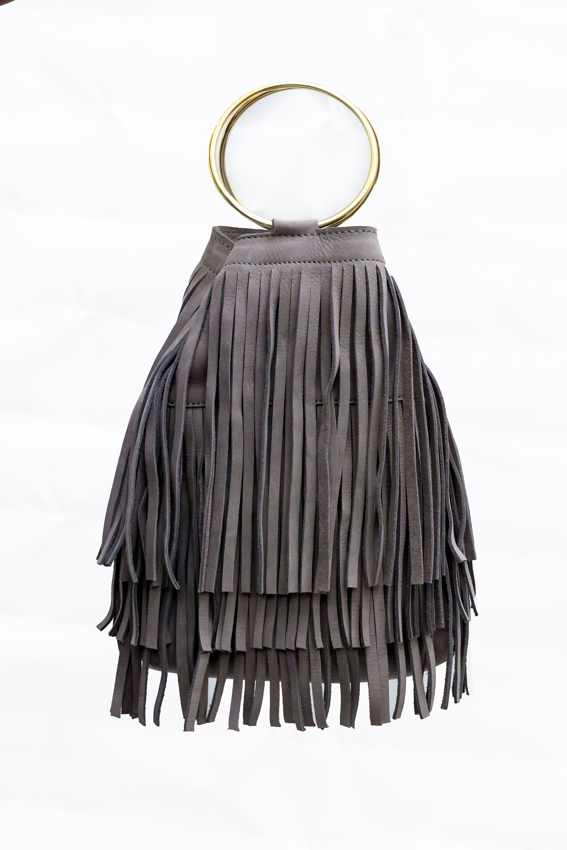 Flounce 2.0 bag in Grey hunting suede