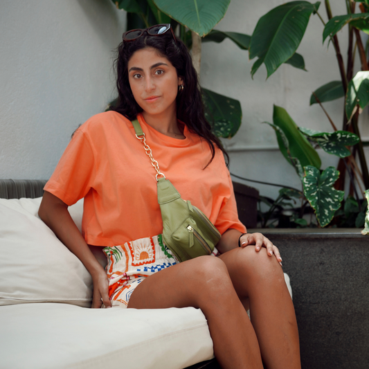 Gucamole Green Fanny pack Genuine leather